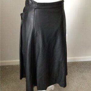 Black faux leather skirt